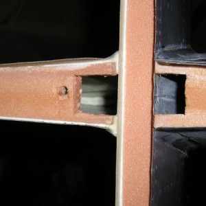 Achterkant romp met gemonteerd stabilo