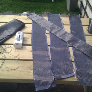 Carbonvezeldoek op maat geknipt