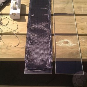 Carbonvezeldoek op glasplaten