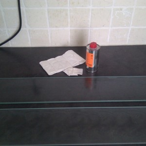 Glasplaten 3x in de was gezet.