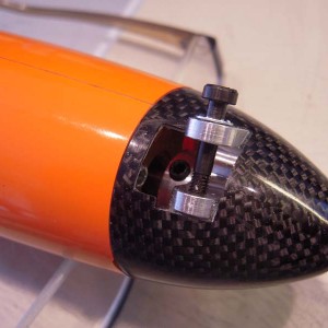 Proefpassen met spant, gearbox en spinner....