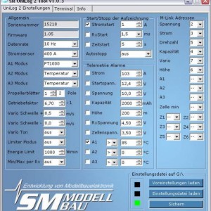 SM Unilog2 Instellingen