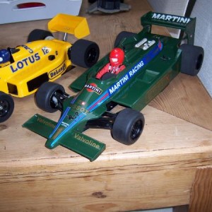 Martini Lotus Essex 79/80 Tamiya f103 chassis body van polistill  uit +/-1982