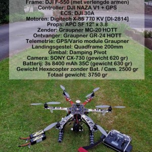 Hexacopter DJI F 650 Heavy Lift