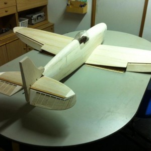 richtingsroer klaar om in vorm geschuurd te worden.
hoogteroer en vleugel er even voor de foto bijgelegd.

Op naar die andere moeilijke handeling de wingfairings.