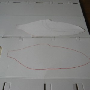 aftekenen op karton van het ontwerp