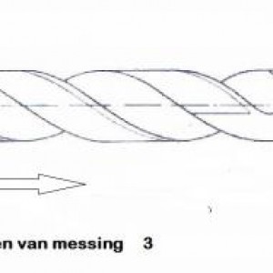 tekening metaalboor TU DELFT  bewerken voor messing boor