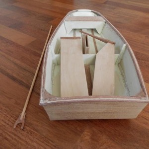 Spiegel teak gefineerd