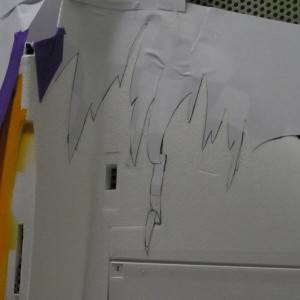 Squall airbrush spuitwerk afgeplakt voor andere kleur