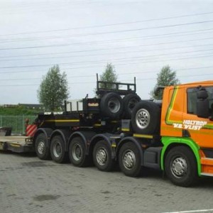 Scania P124L 470 12x4x8 met Nooteboom Scheuerle intercombi, Holtrop v.d.Vlist