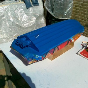 Romp reddingboot gespoten