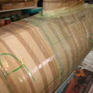 1e laag polyester halverwege.