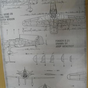 fokker DXXI tekening