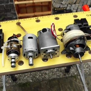 v.l.n.r.: Ultra 1300-7, Johnson 900, printermotor, fan motor.