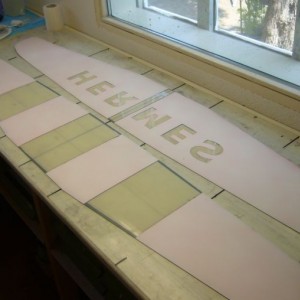 wing 39   mylars ready to laminate