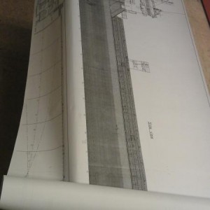 eerste spanten uitgetekend