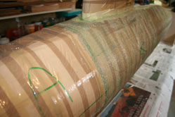 1e laag polyester halverwege.