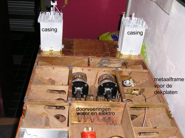 achterdek met casing en aandrijving