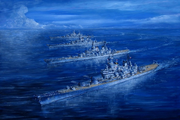 battleship 
4 x iowa class  naast elkaar.