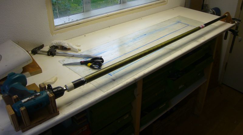 boom 7 layup wrapped on mandrel