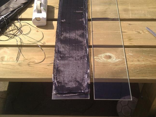 Carbonvezeldoek op glasplaten