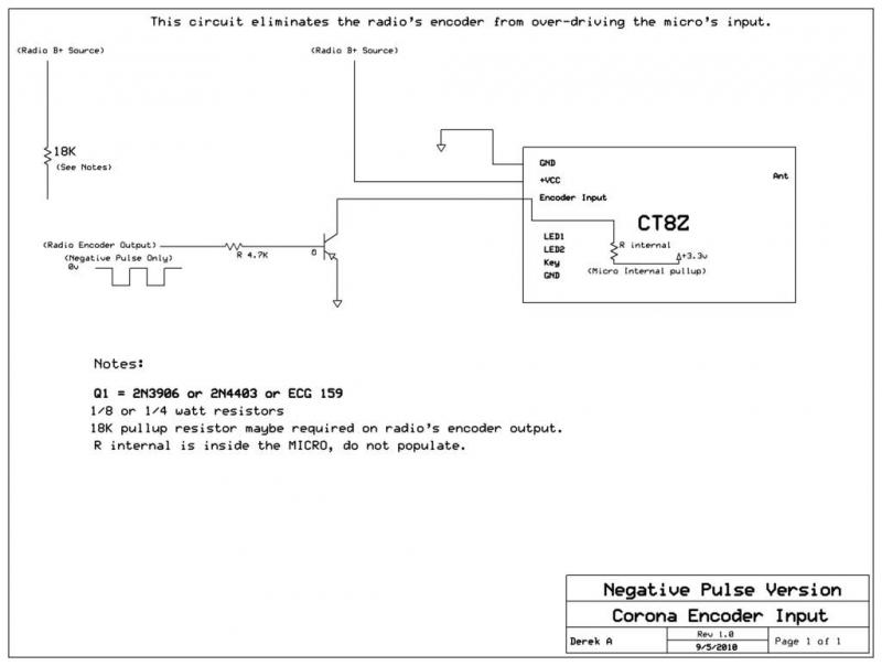 Corona encoder modification for Negative Pulse systems.