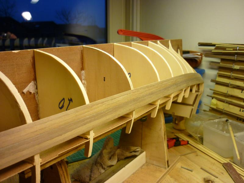 De eerste beplanking.
