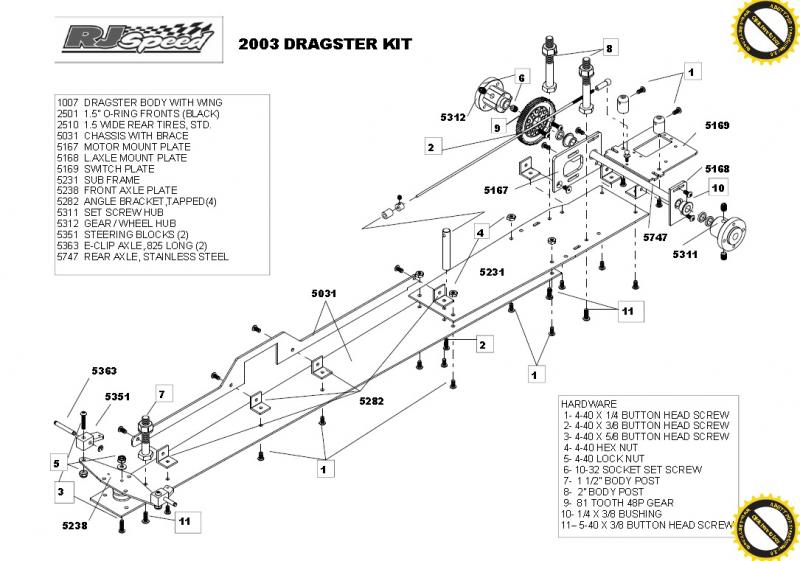 Explosietekening goedkope dragster