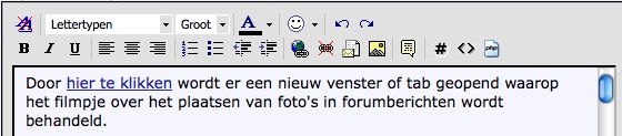 FAQ fimpje plaatsen link WYSIWYG