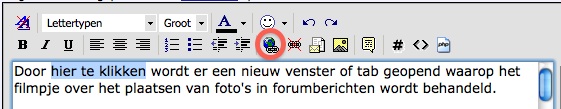 FAQ fimpje plaatsen teksselectie