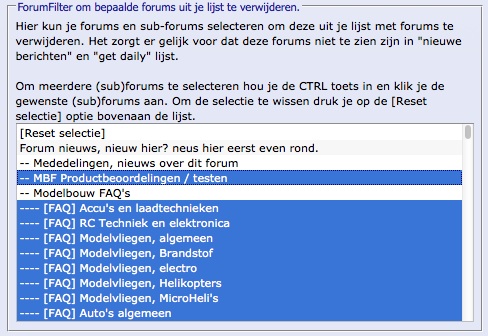 ForumFilter boven