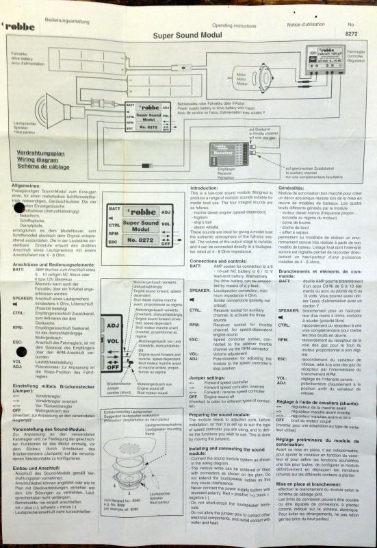 Handleiding
Robbe Super Sound Module No.8272