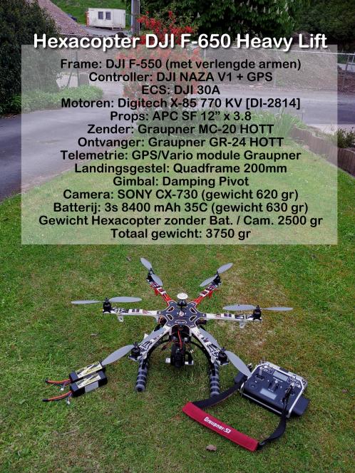 Hexacopter DJI F 650 Heavy Lift