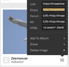 ImageShack linkmenu