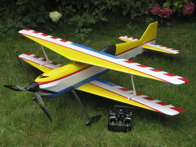 Indira F3A Bi-plane with contra rotating propellors