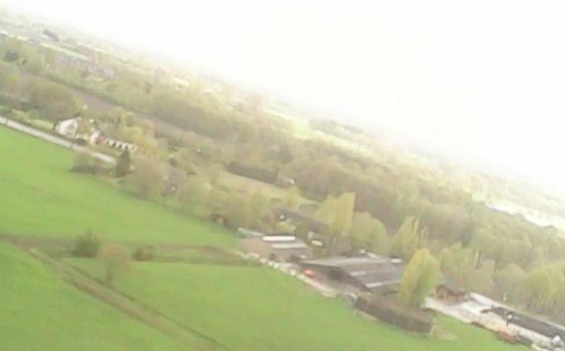 Luchtfoto genomen met minicam onder de zwever
