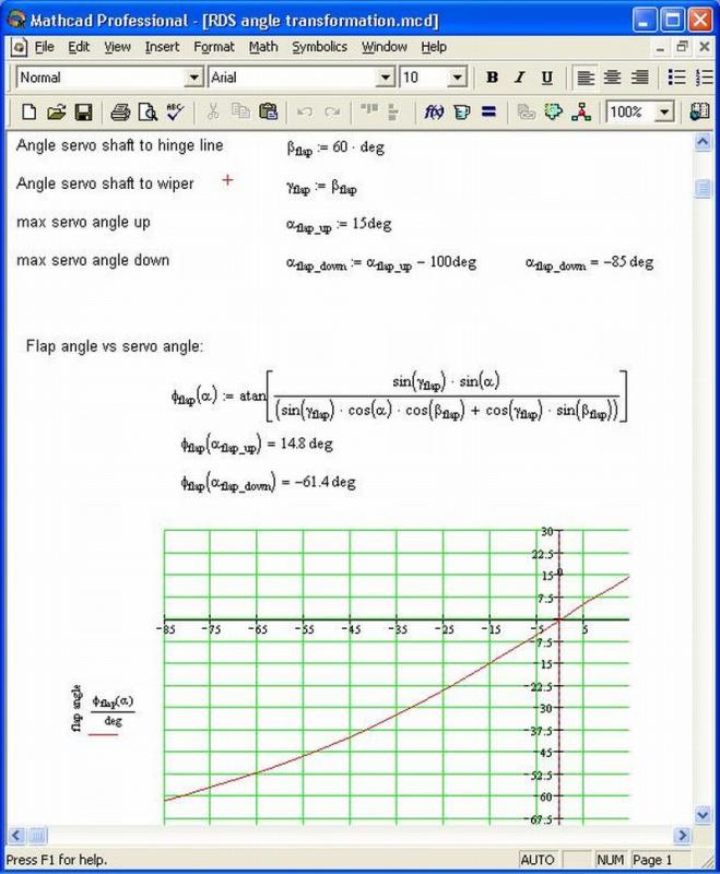 rds 02 flap angles in Mathcad