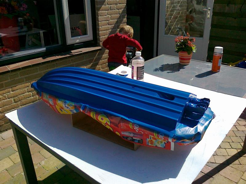 Romp reddingboot gespoten