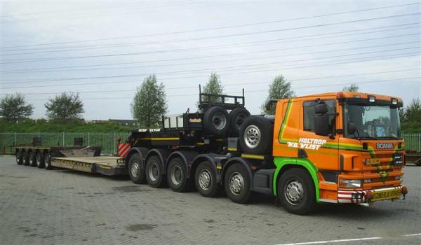 Scania P124L 470 12x4x8 met Nooteboom Scheuerle intercombi, Holtrop v.d.Vlist