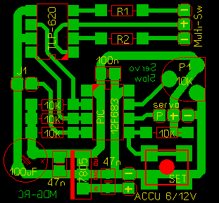Servo Slow via een multi-switch
