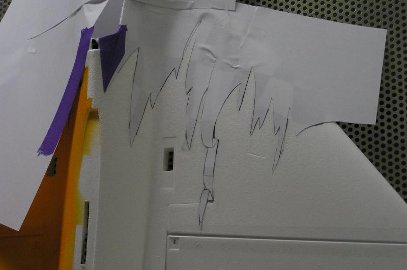 Squall airbrush spuitwerk afgeplakt voor andere kleur