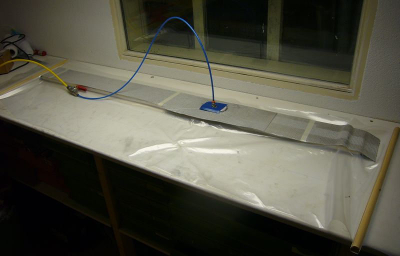 wing 11 spar cap under vacuum