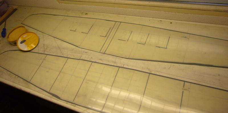 wing 34   mylars waxed and marked